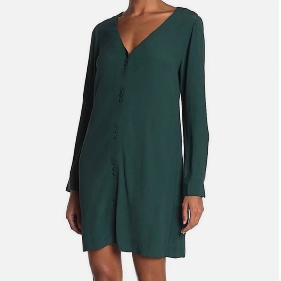 Madewell Dresses & Skirts - Madewell Spruce Green Long Sleeve Button Front Novel Dress Size Medium